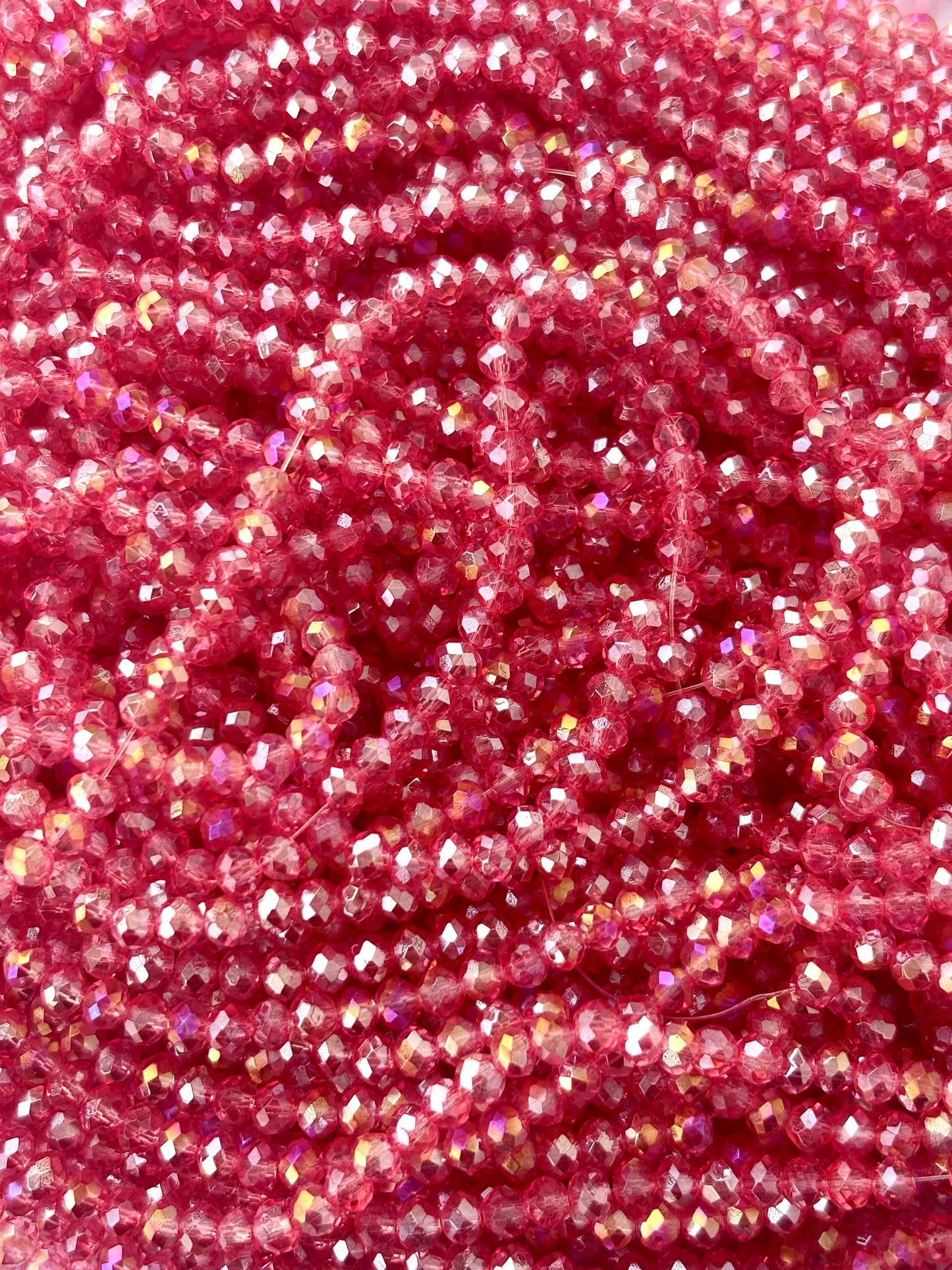 Blush Pink Crystal Rondelle Beads 4MM
