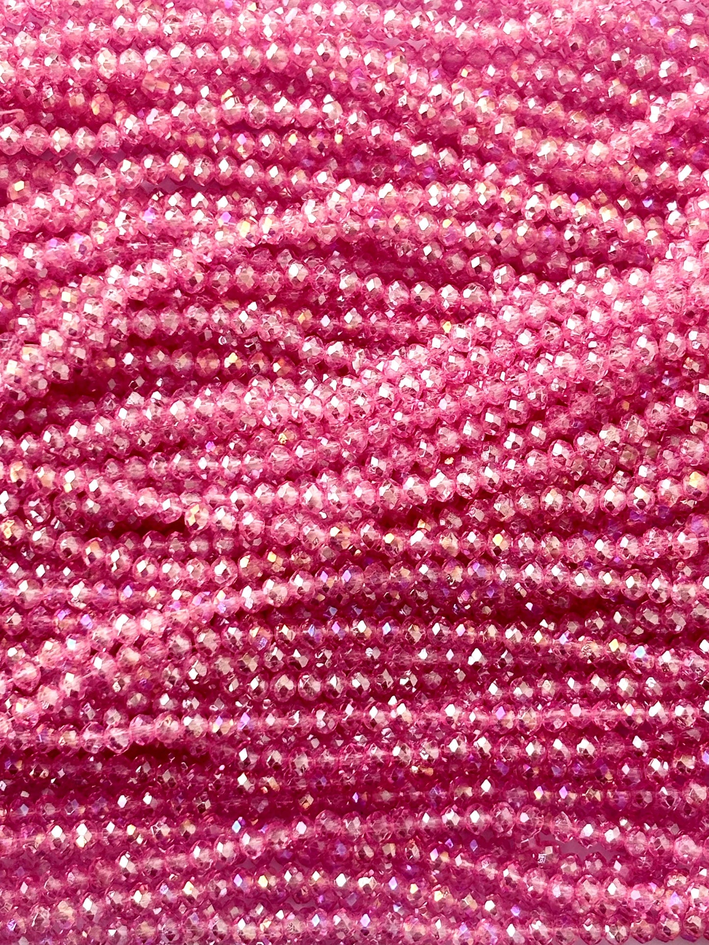 Hot Pink Rondelle Crystal Beads 4MM