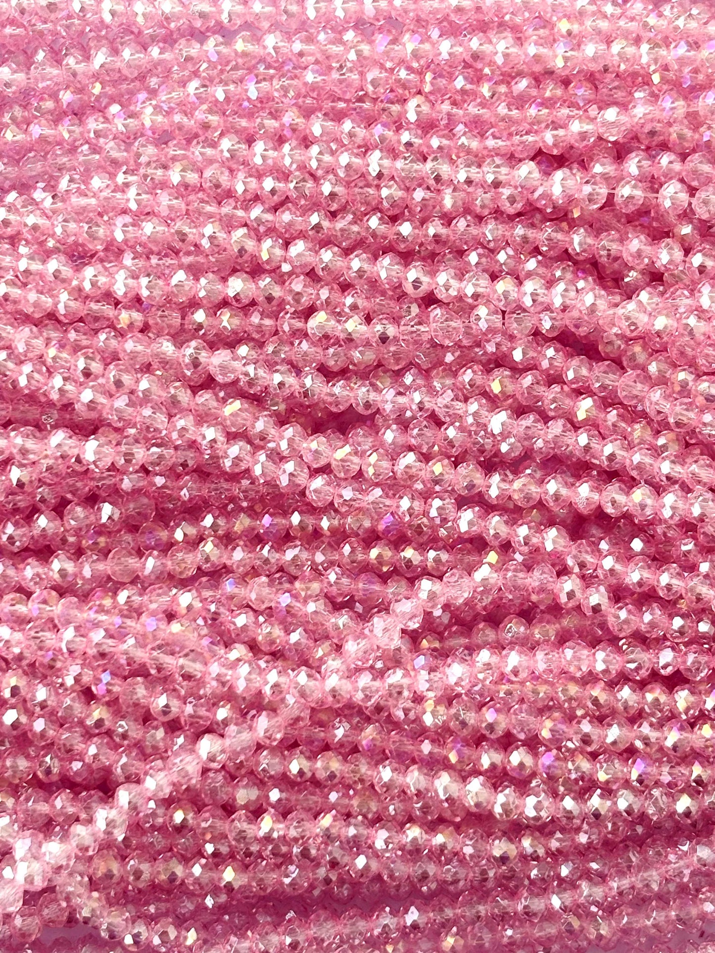 Light Pink Rondelle Crystal Beads 4MM