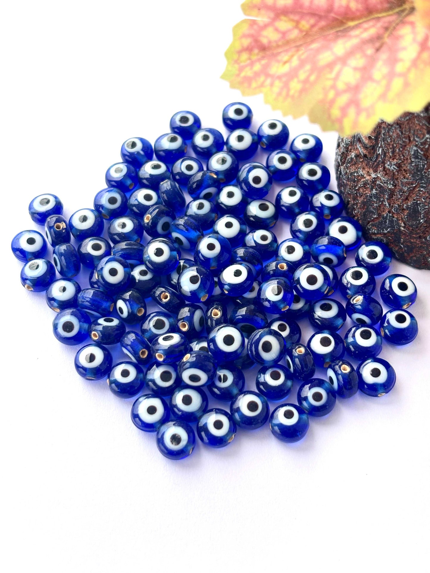 Dark Blue Glass Evil Eye Beads