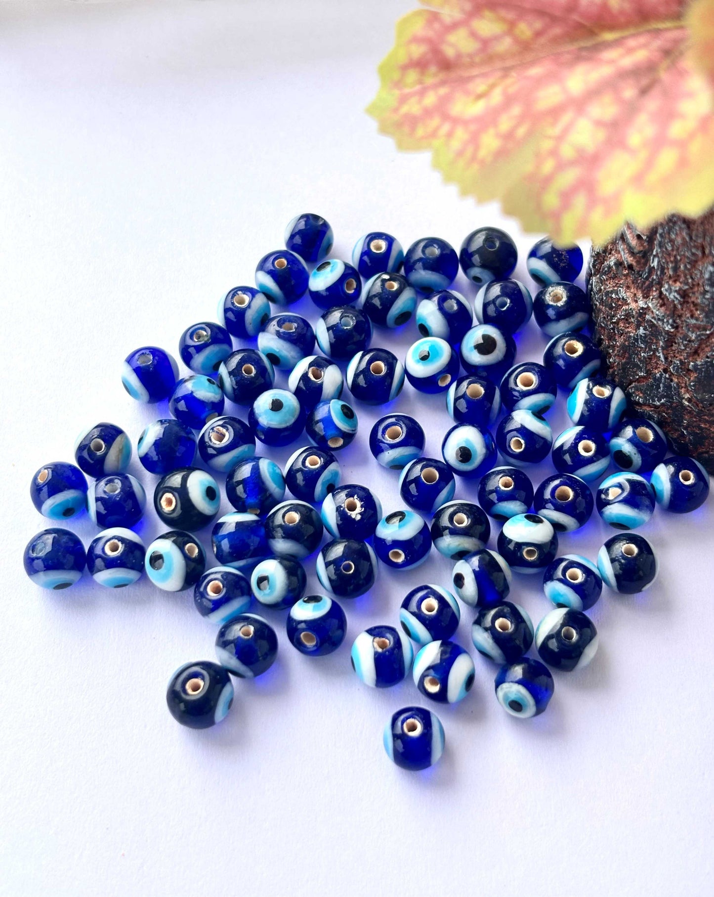 Royal Blue Glass Evil Eye Beads