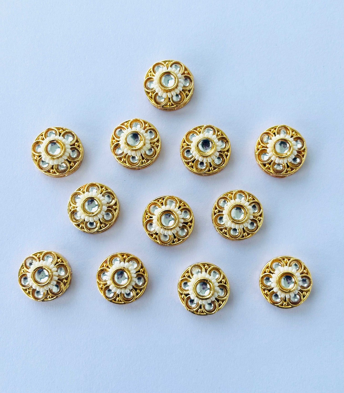 Round Floral Pearl Kundan Spacers