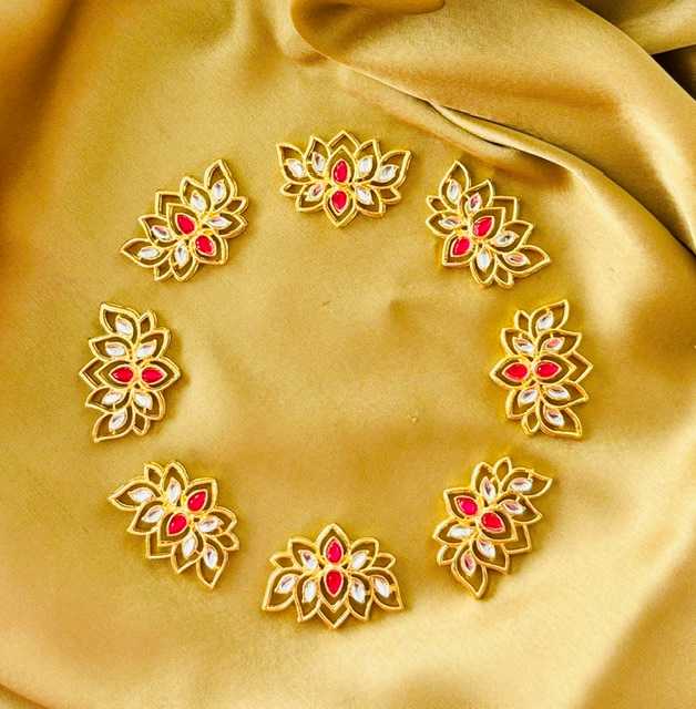 Red Kundan Lotus Charms and Connectors