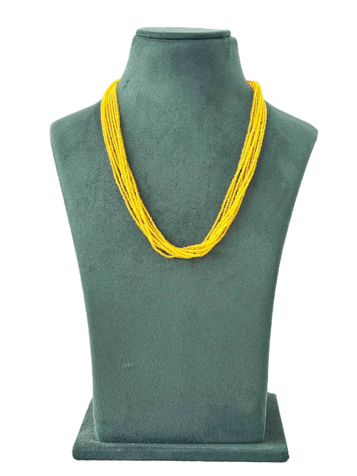 Multi-Strand Deep Yellow Hydro Beads Necklace