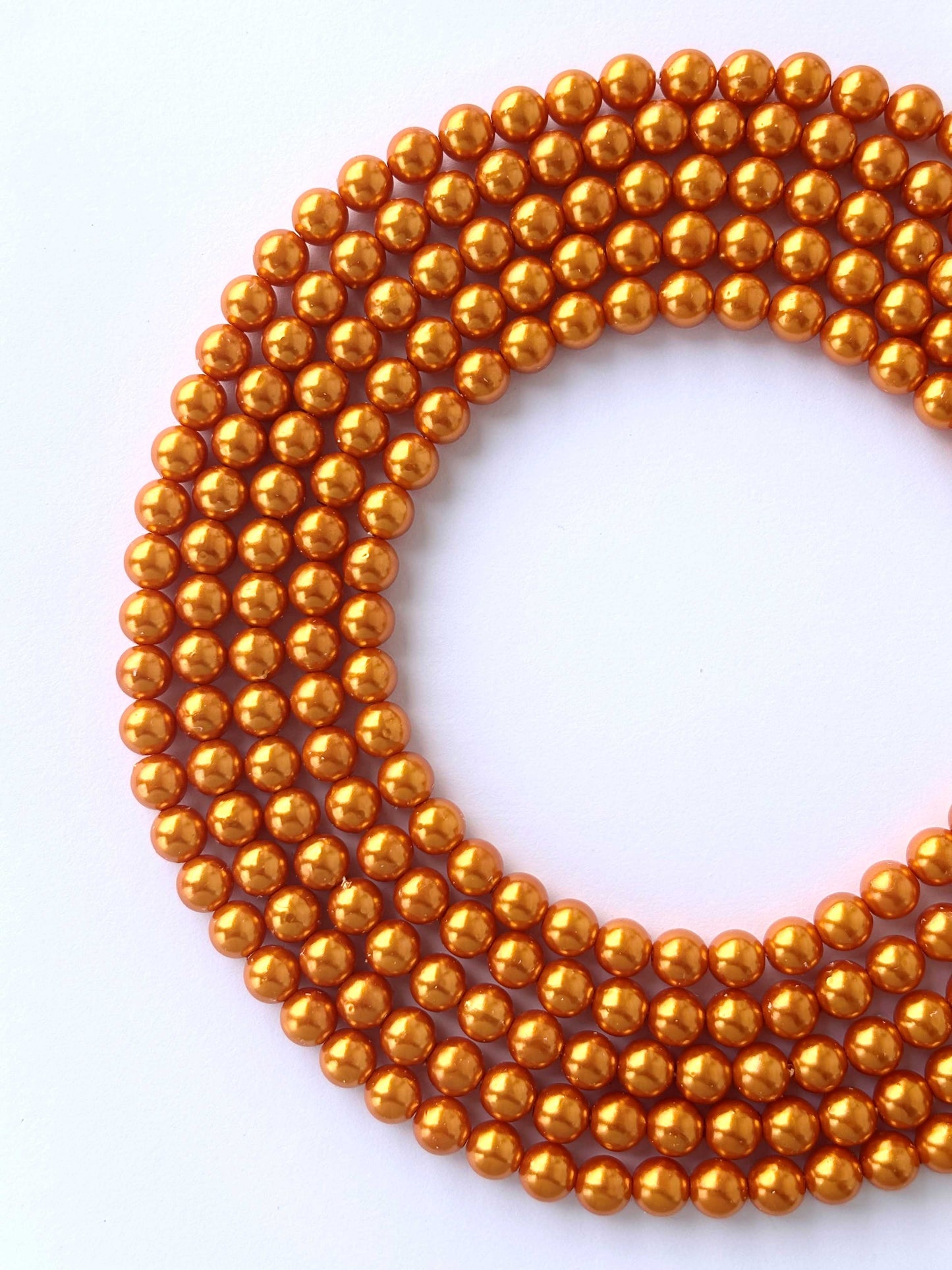 Metallic Bronze Orange Pearl Beads 8MM