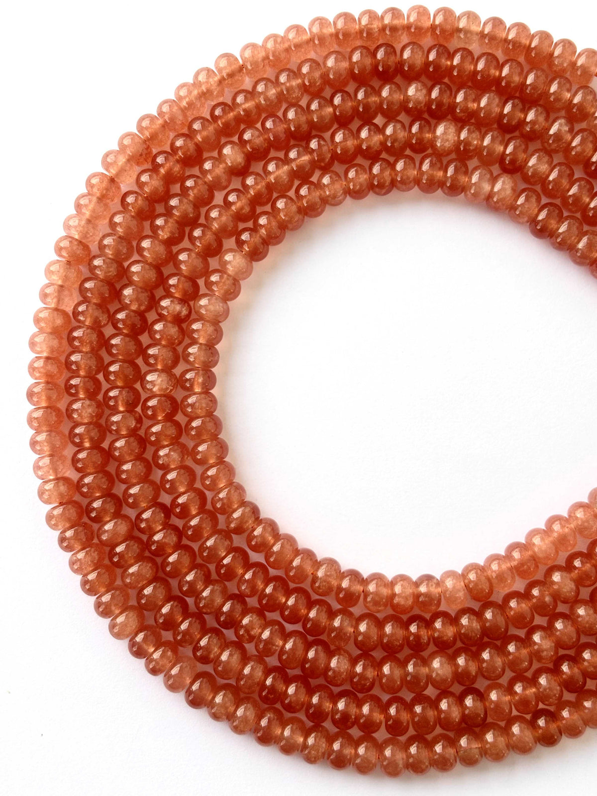 Sunstone Smooth Rondelle Beads