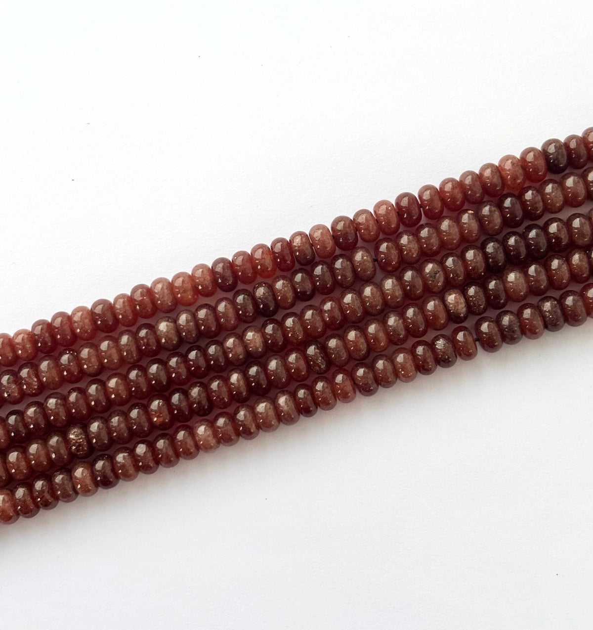 Smooth Brown Rutile Rondelle Beads