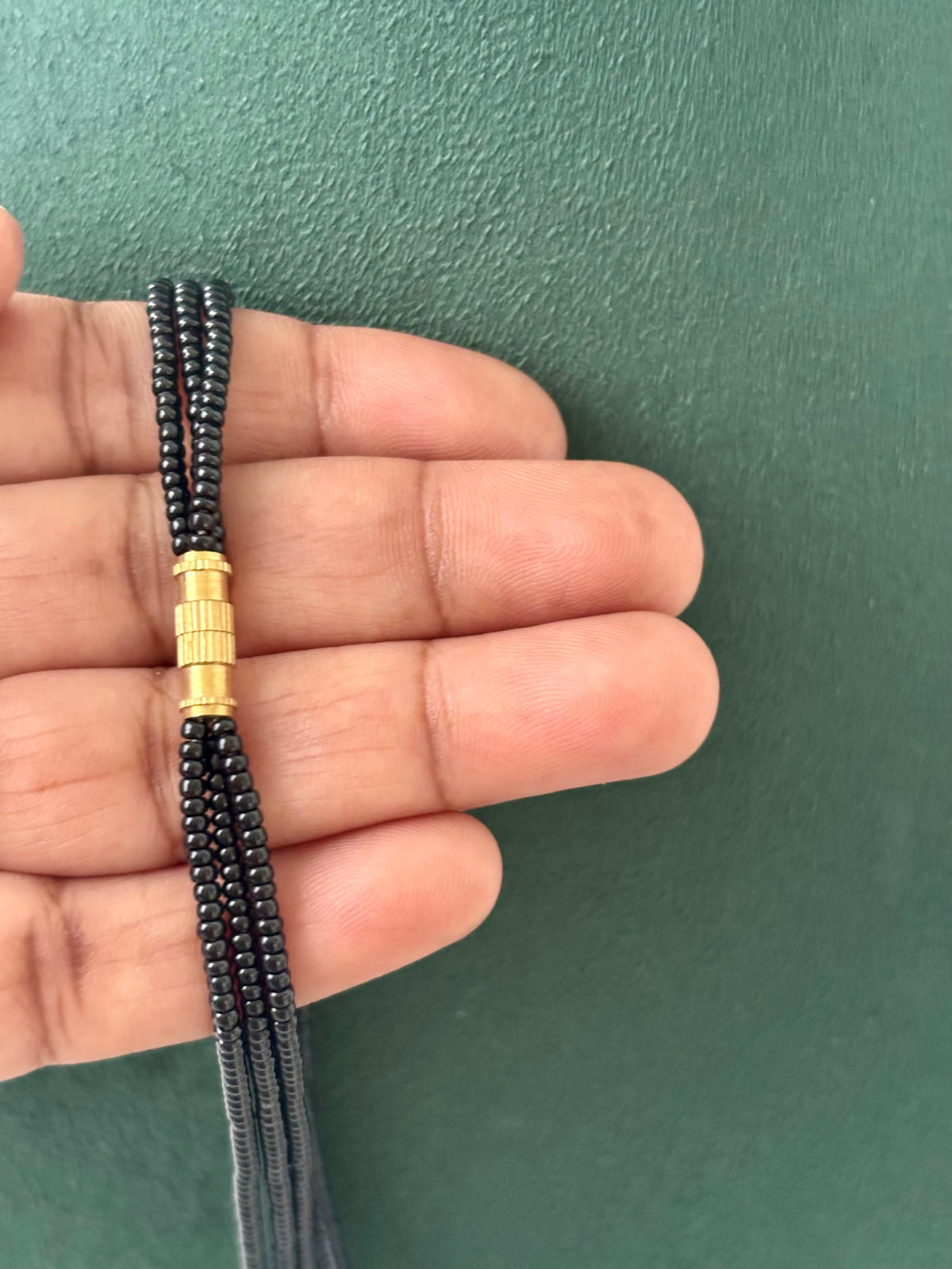 Semifinished Black Seed Bead Chain Design 2