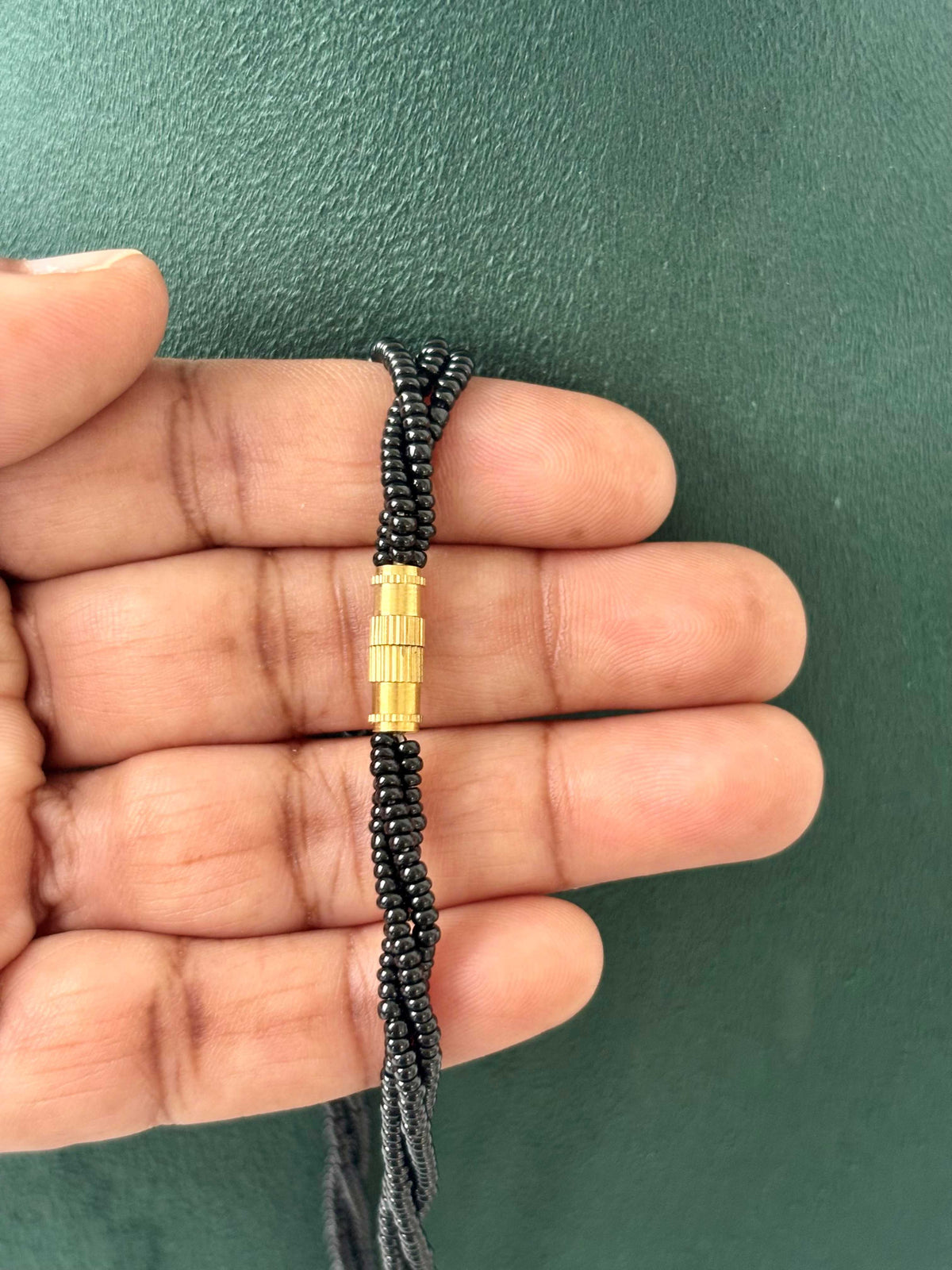 Semifinished Black Seed Bead Chain Design 6