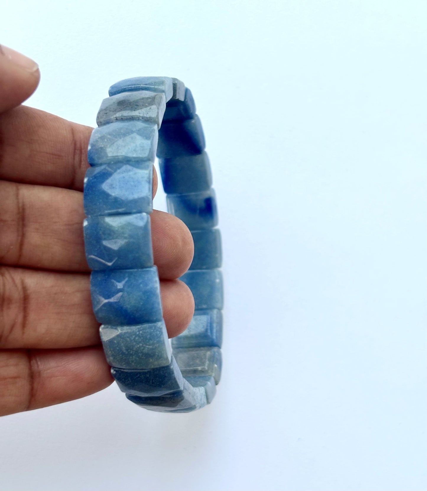 Blue Aventurine Faceted Bead Bracelet