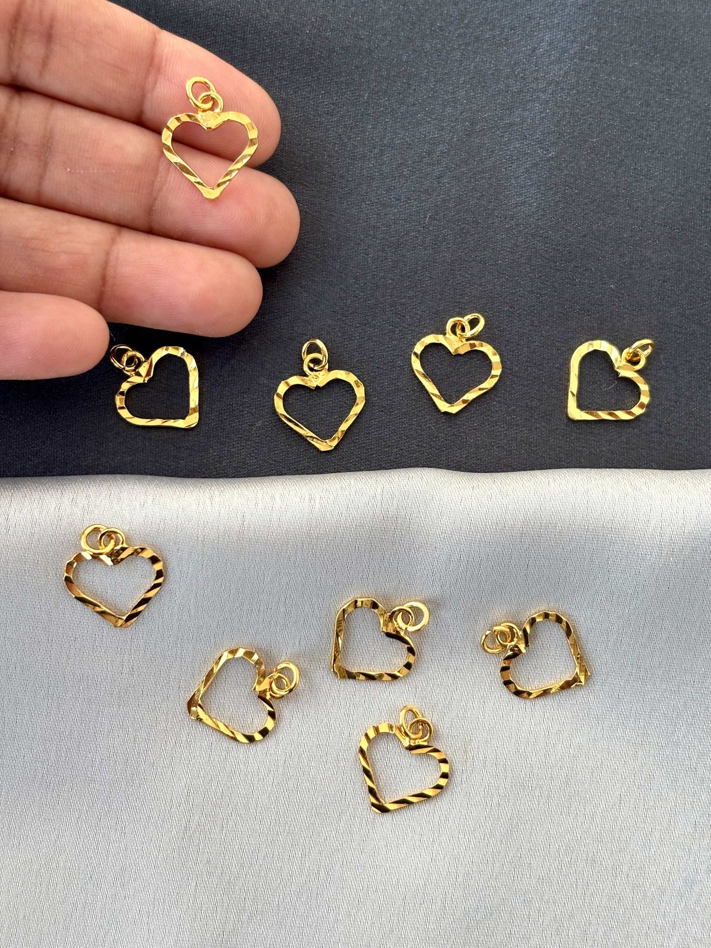 Gold-Plated Heart Shaped Pendants