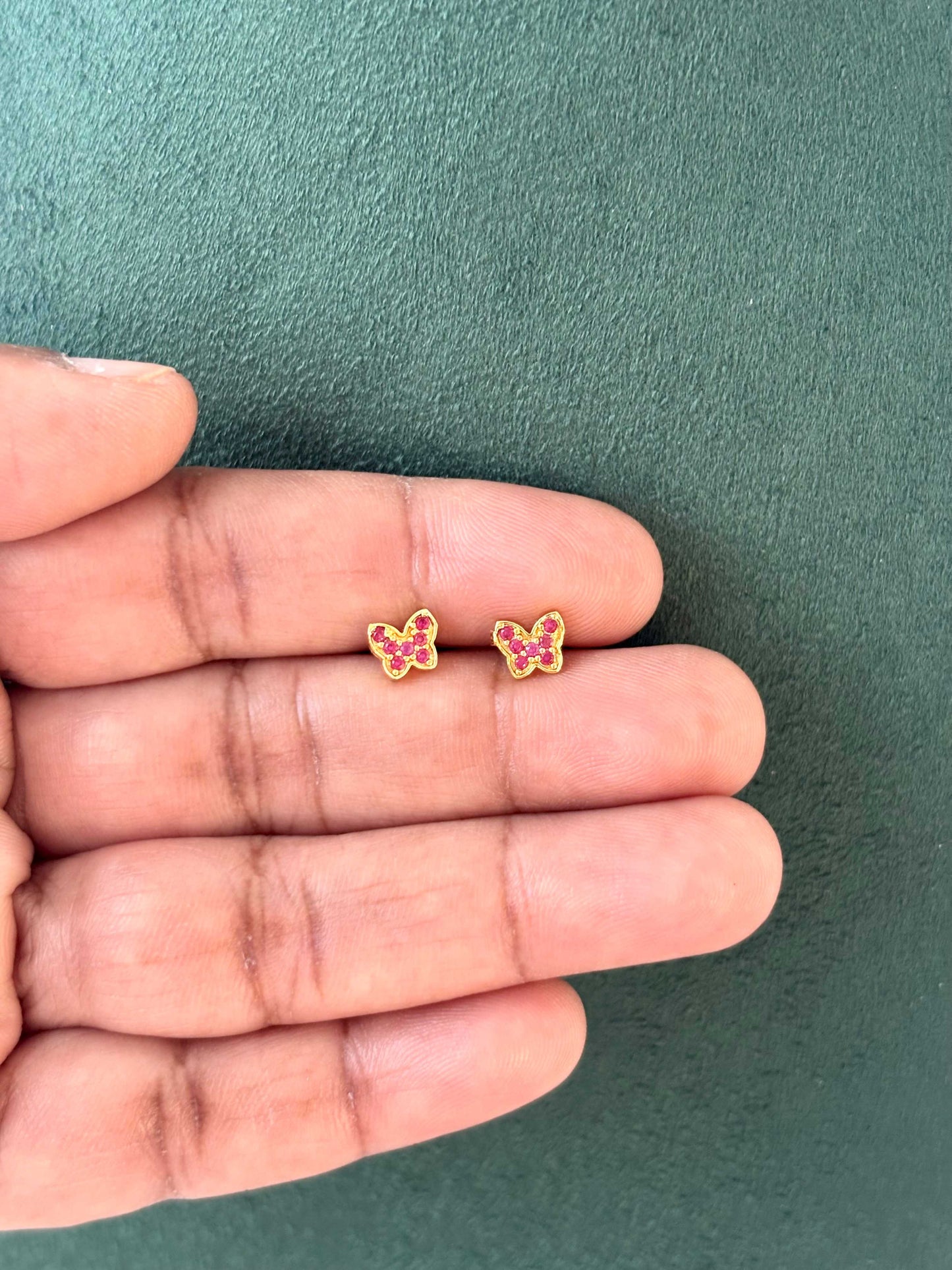 Gold-Plated Butterfly Stud Earrings