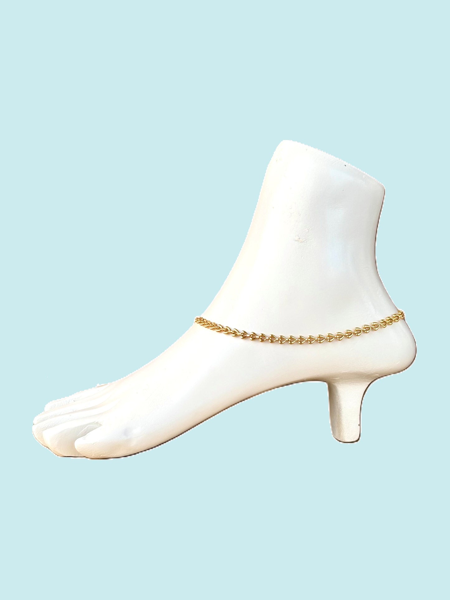 Gold-Plated Interlocking Heart Anklet