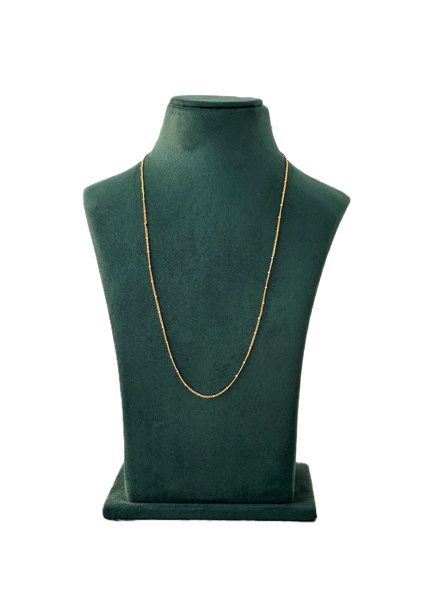 Textured Tiny Bead Gold-Plated Chain