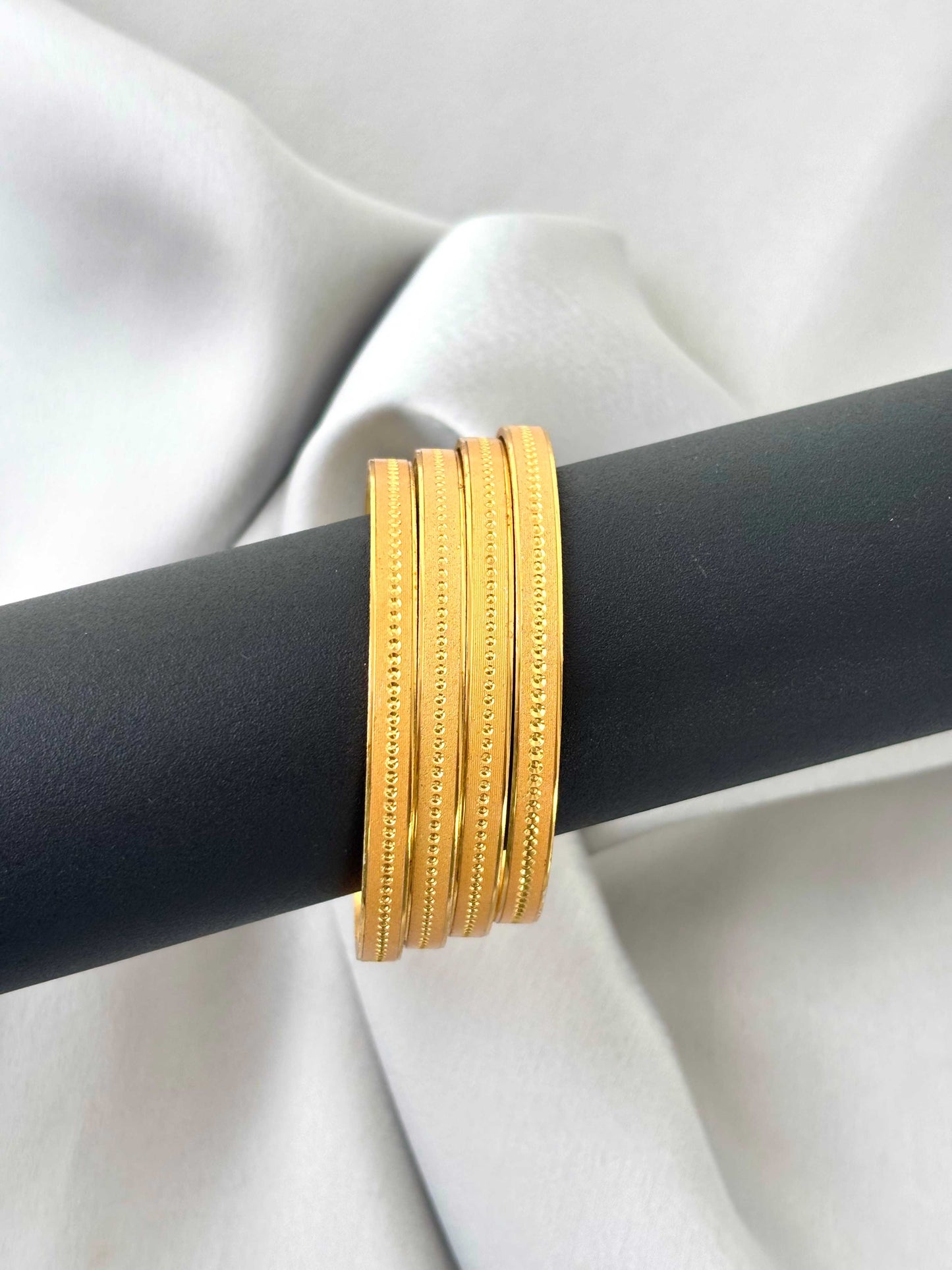 Dotted Gold-Plated Bangles