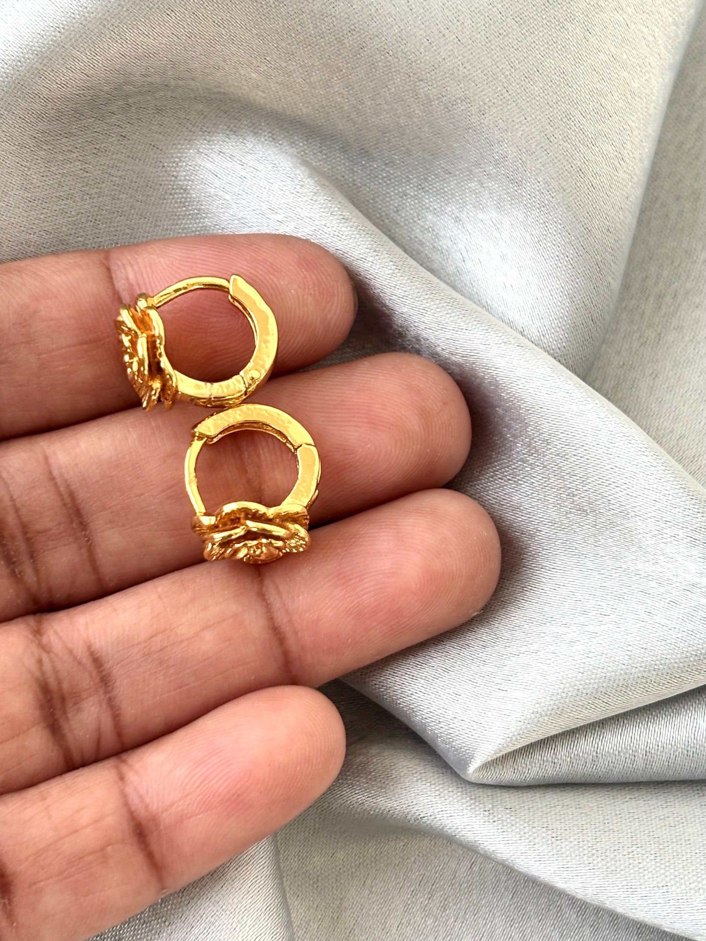 Intricate Floral Bloom Gold-Plated Studs