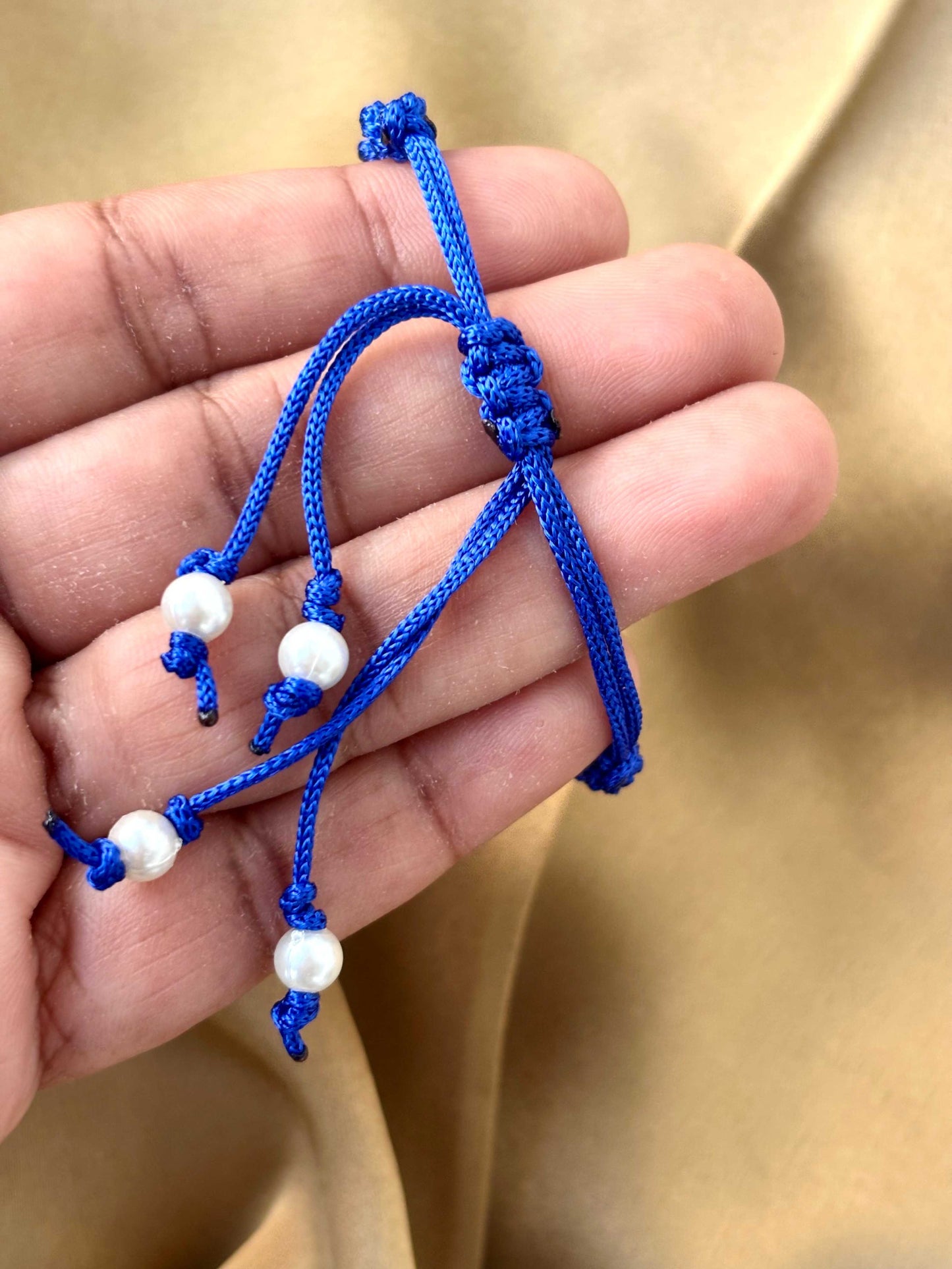 Cobalt Blue Macramé Evil Eye Bracelet for Kids