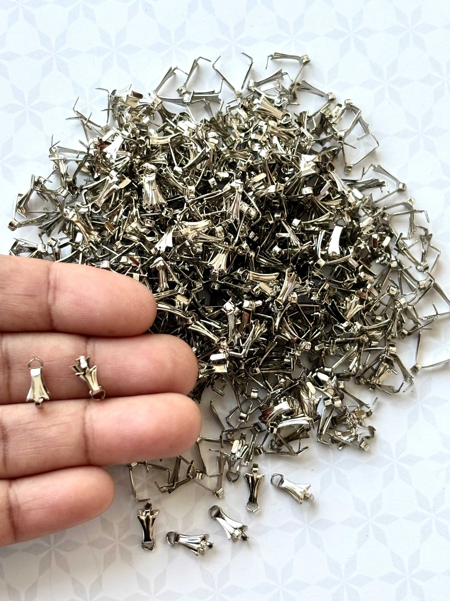 Rhodium Pendant Pinch Bails