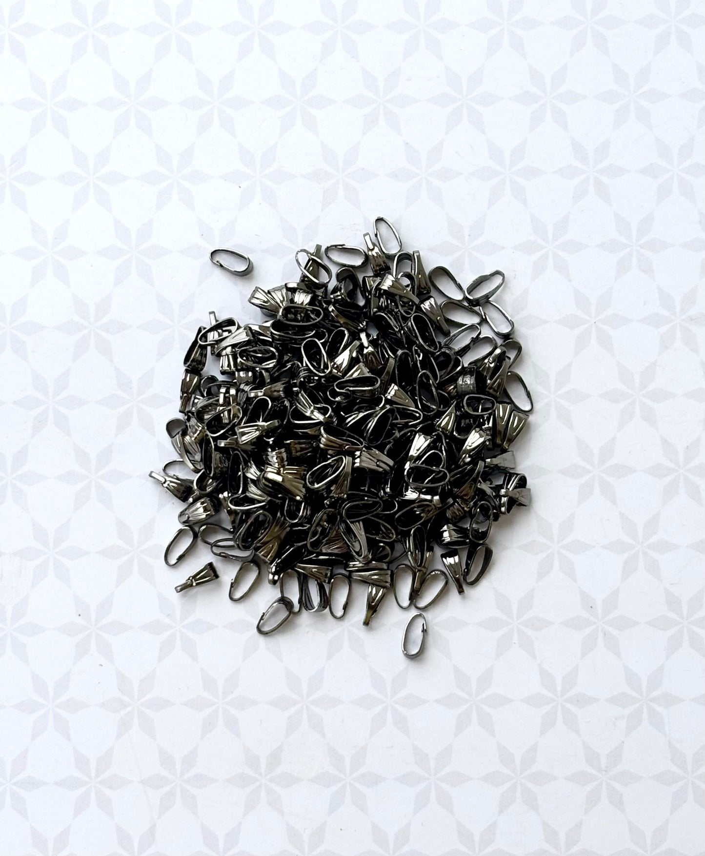 Black Metal Pinch Pendant Bails