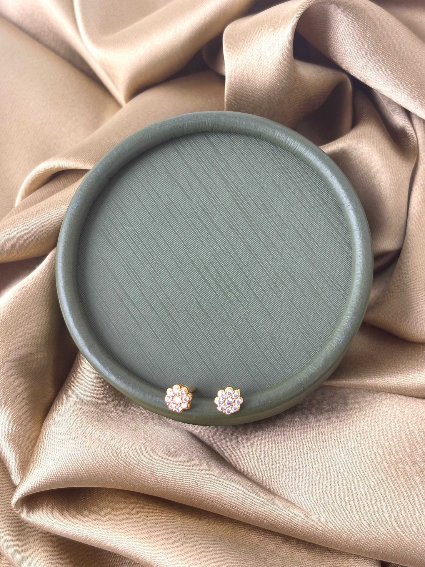Gold Plated Tiny Floral Stud Earrings