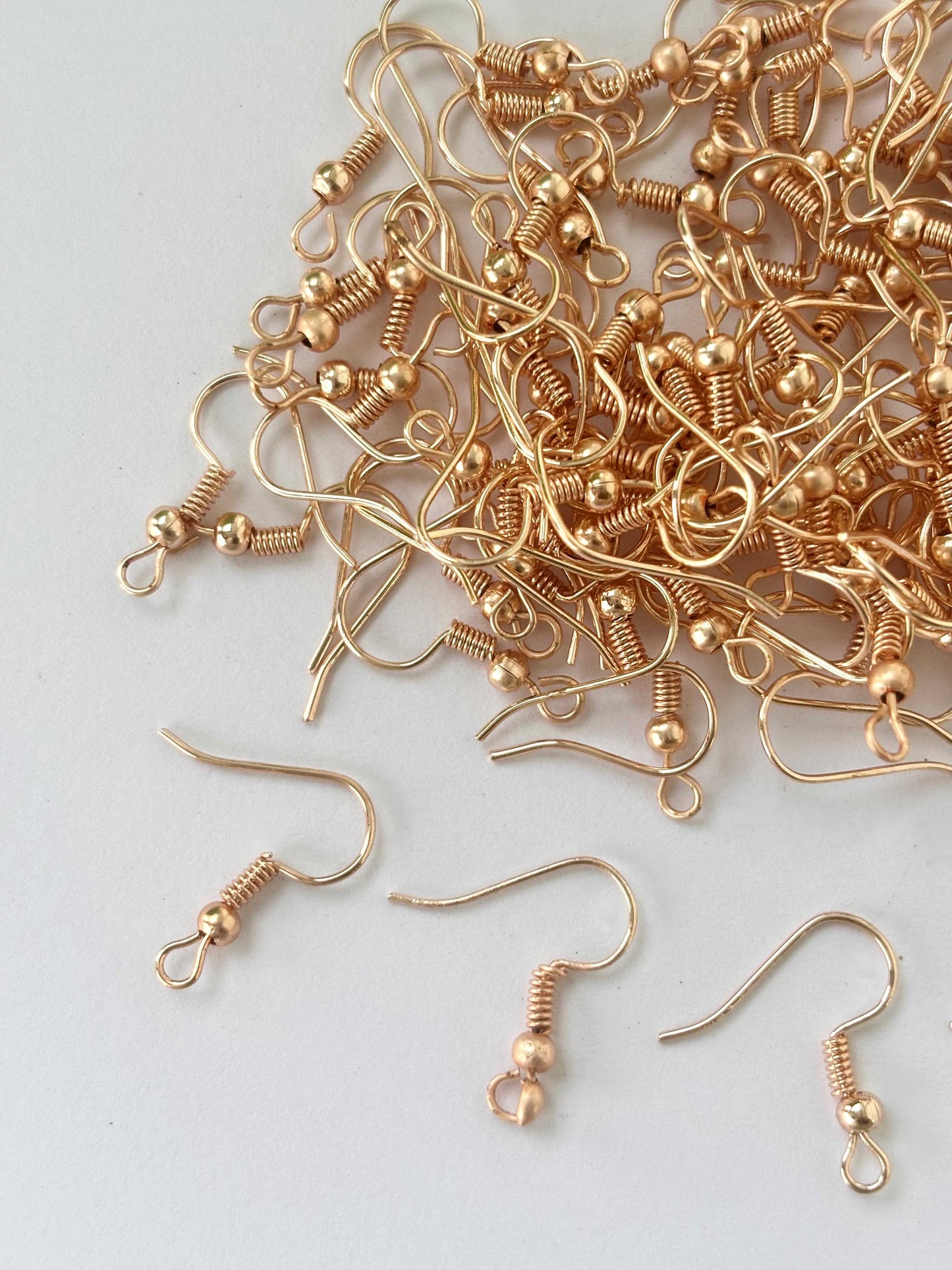 Rose Gold Plated French Hook Earring Wires with Ball