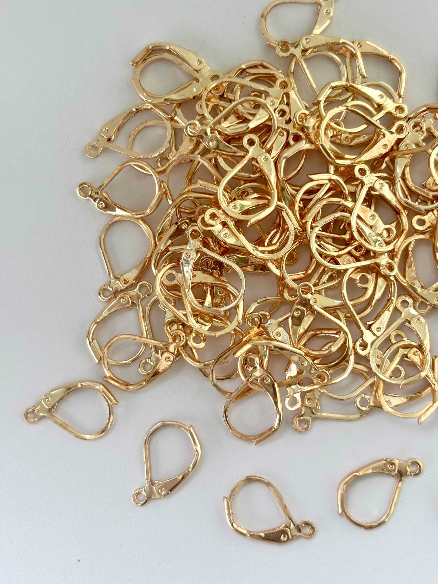 Rose Gold Plated Lever Back Earring Hooks with Loop
