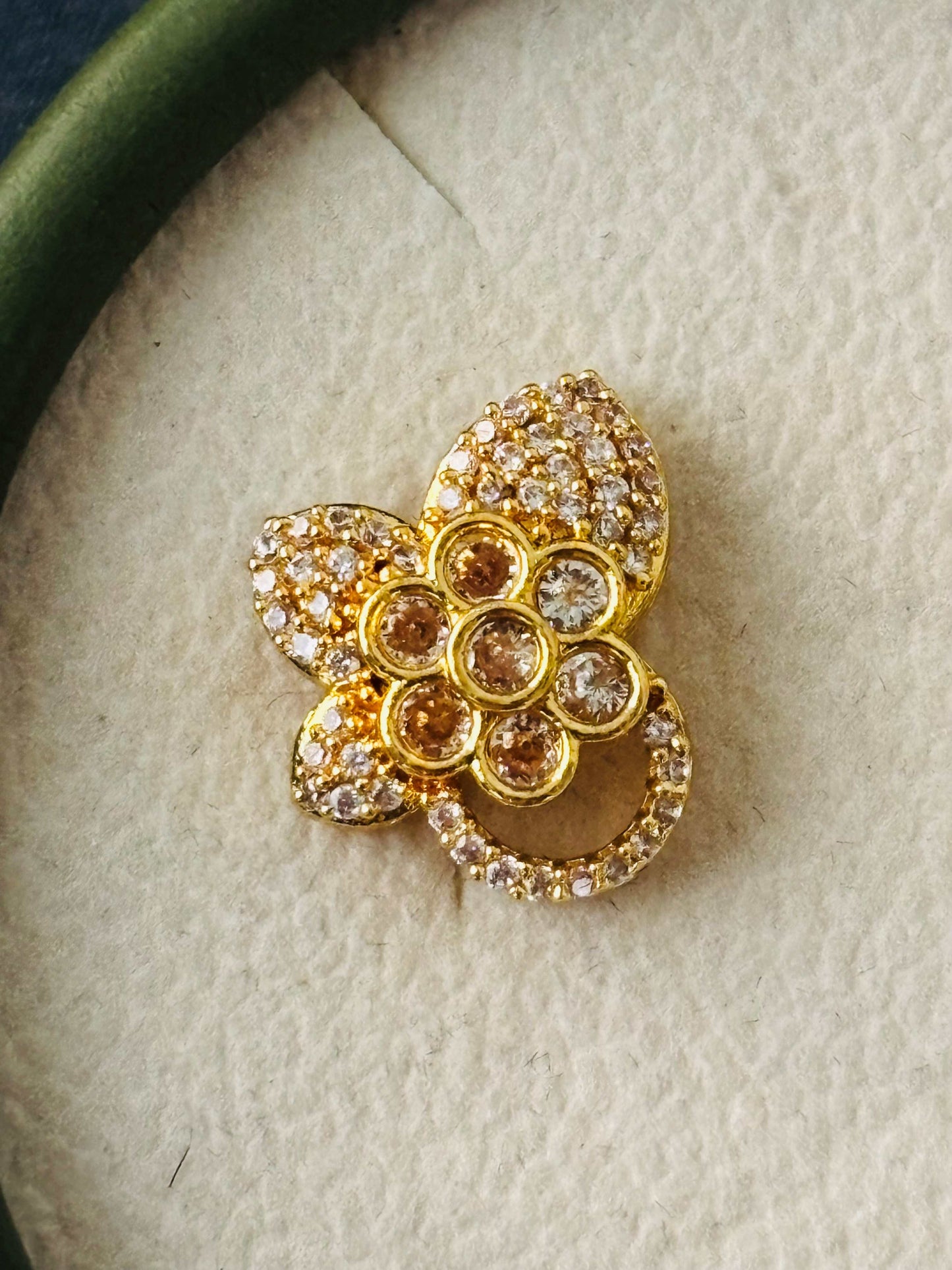 Gold Butterfly White Stud Earrings