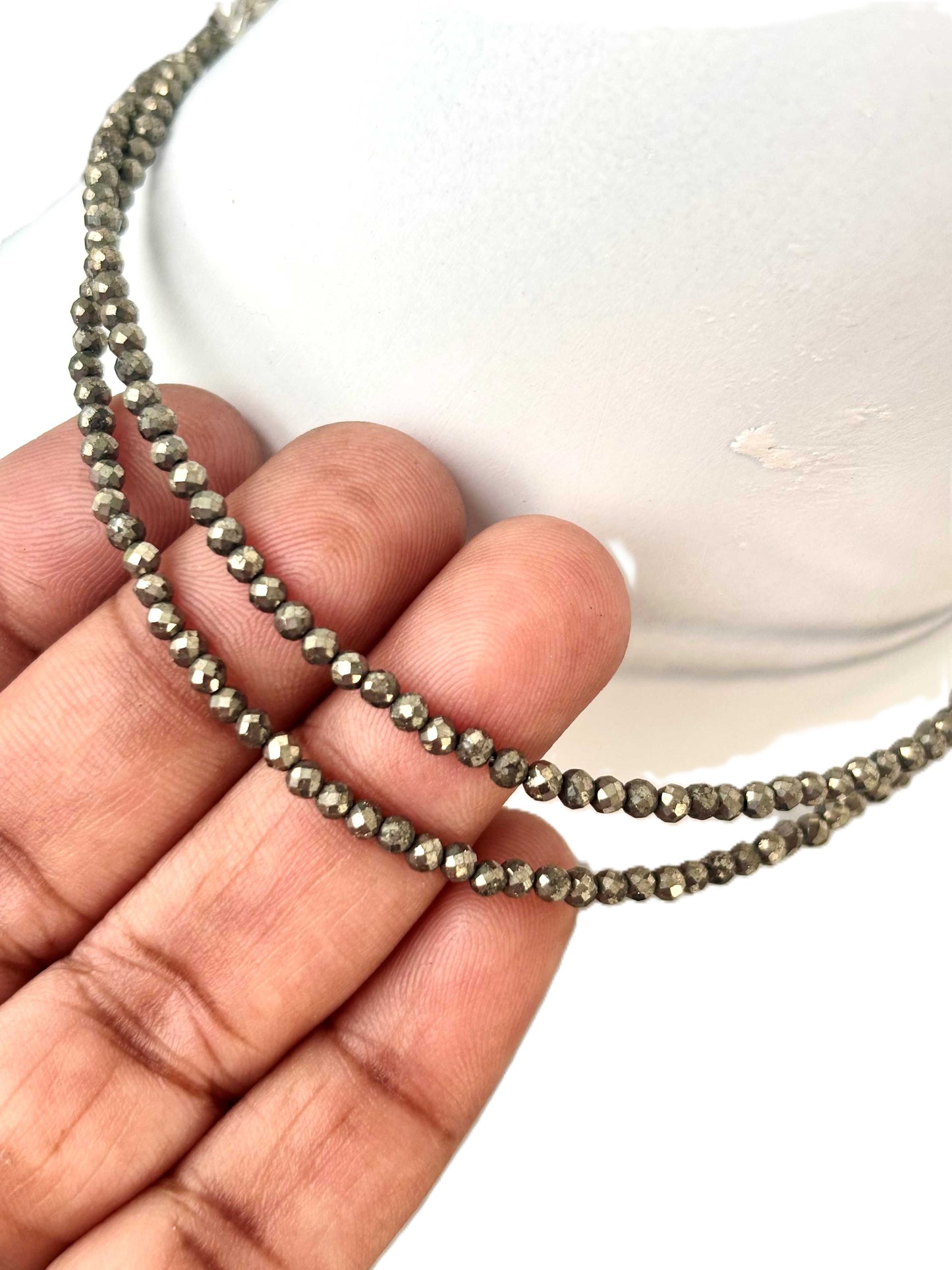 Natural Pyrite Stone Anklets 9 Inches