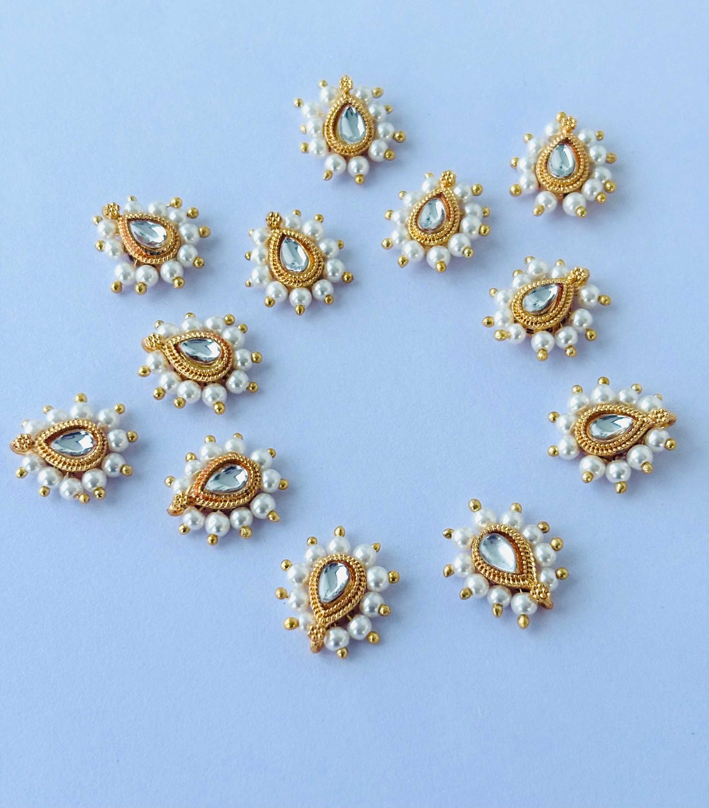 White Teardrop Pearl Kundans