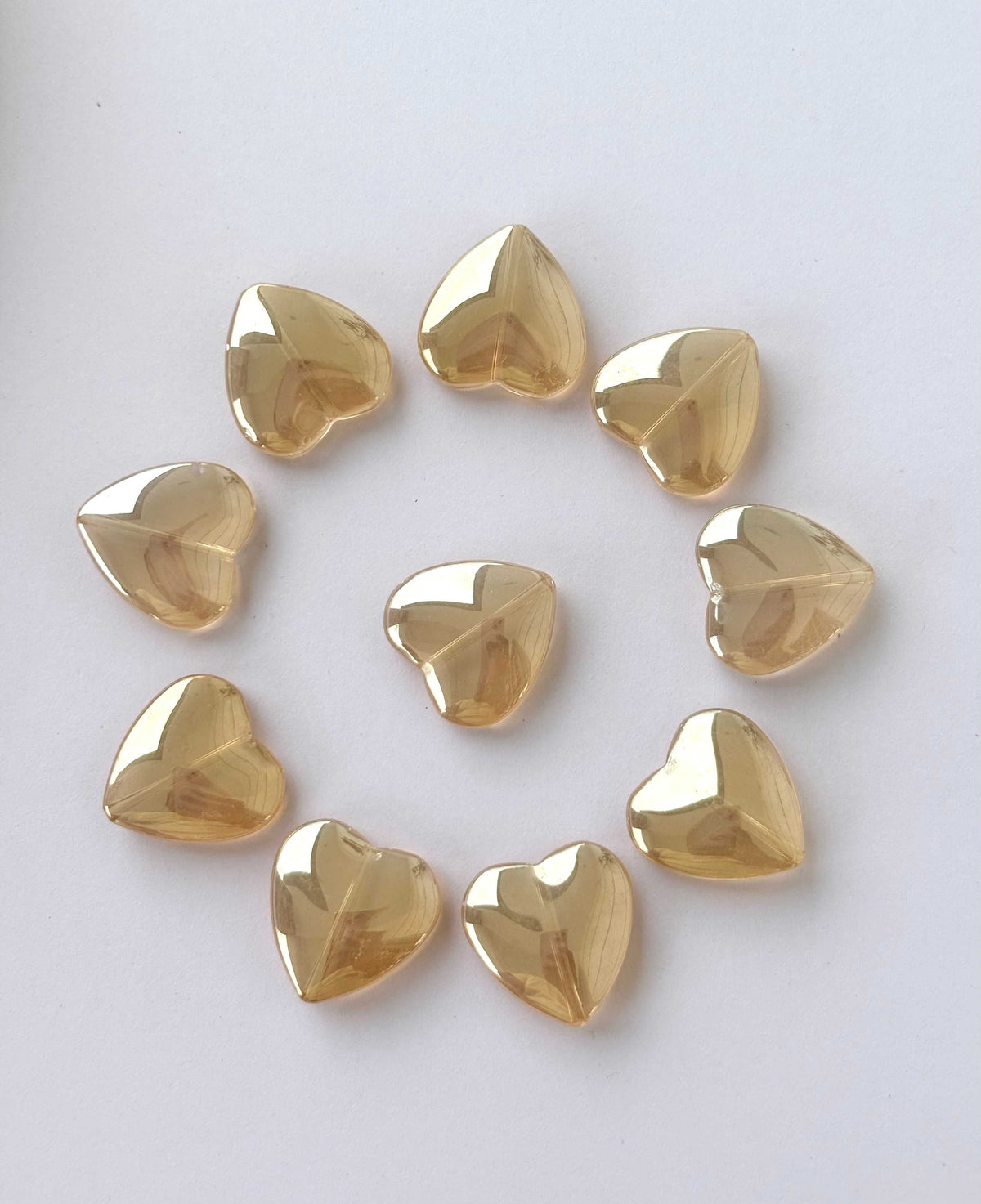 Champagne Glass Heart Beads for Jewelry Making