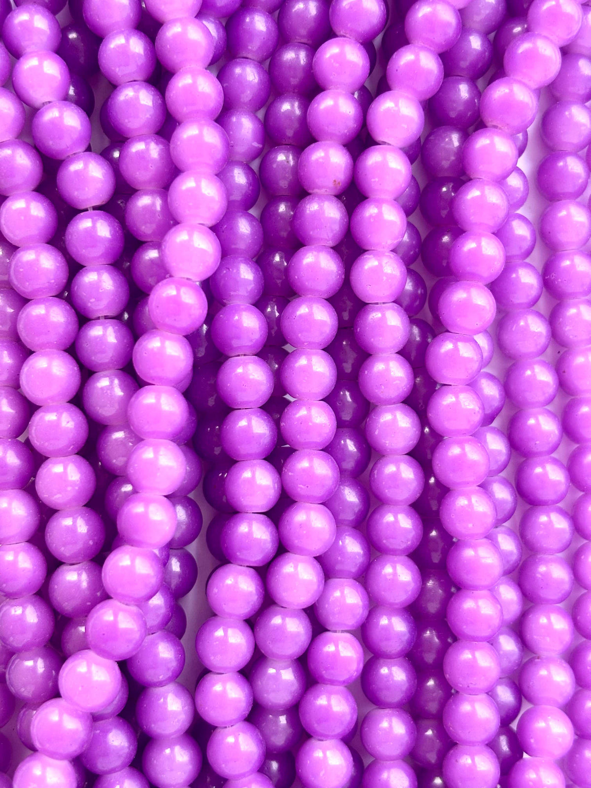 Lavender Purple Smooth Round Beads 8MM