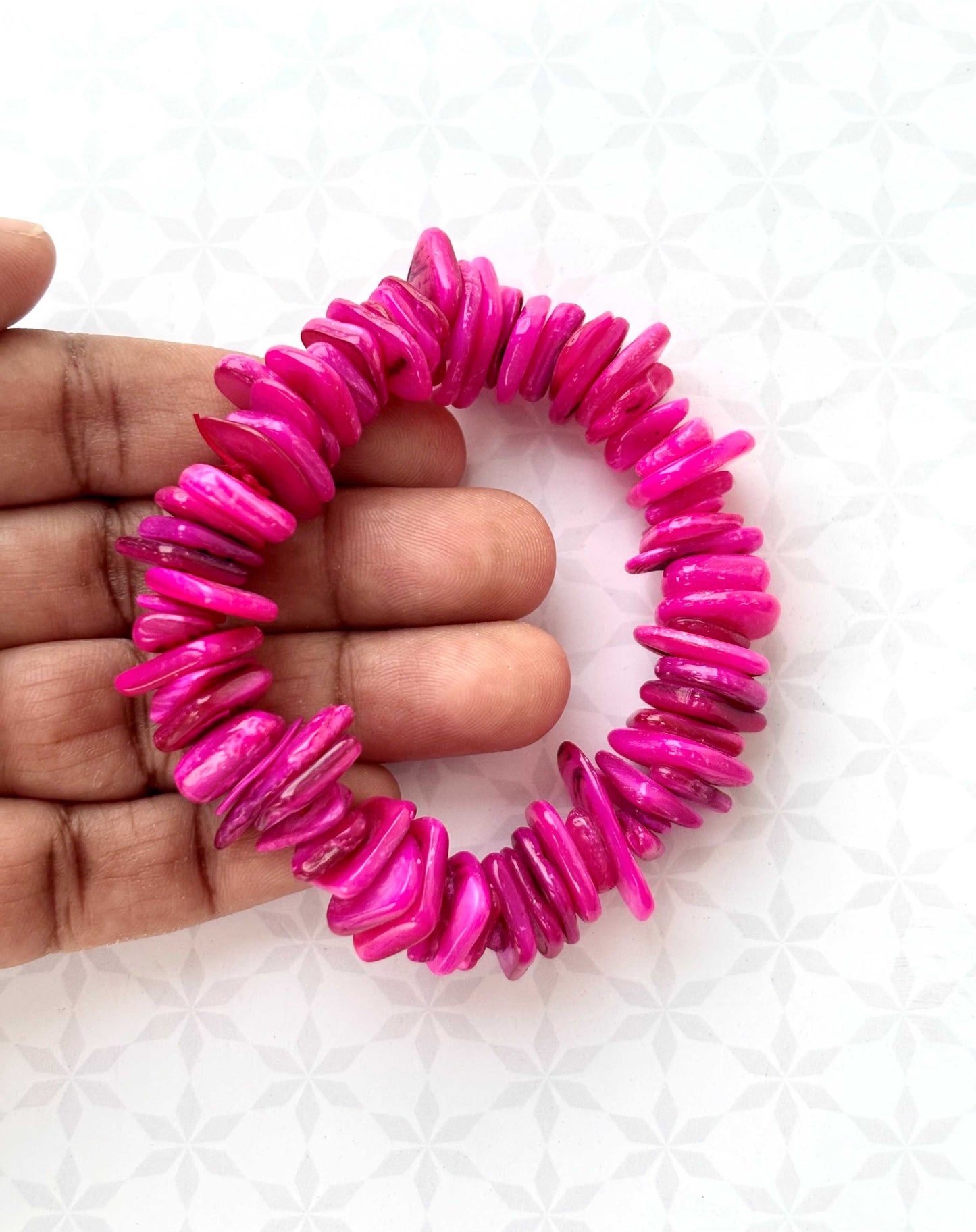 Hot Pink Shell Chip Bracelet