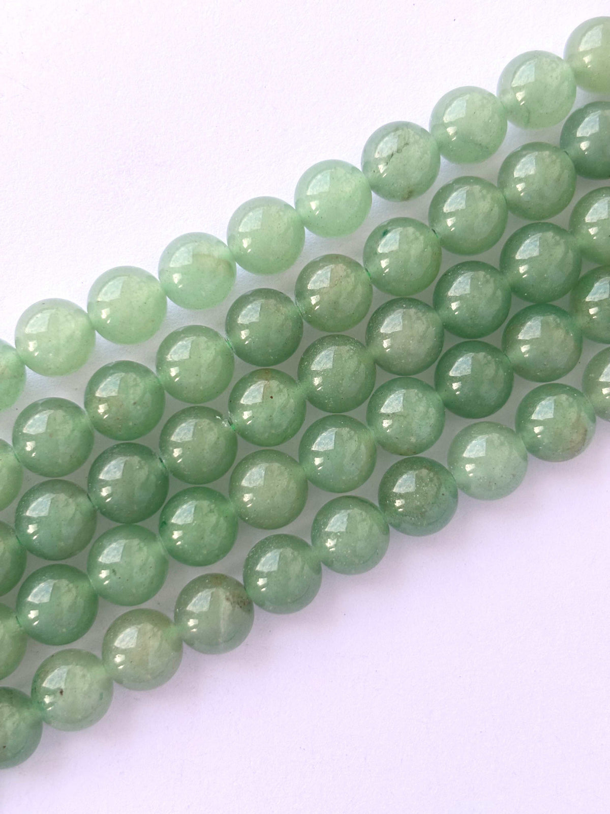 Smooth Natural Green Aventurine Beads