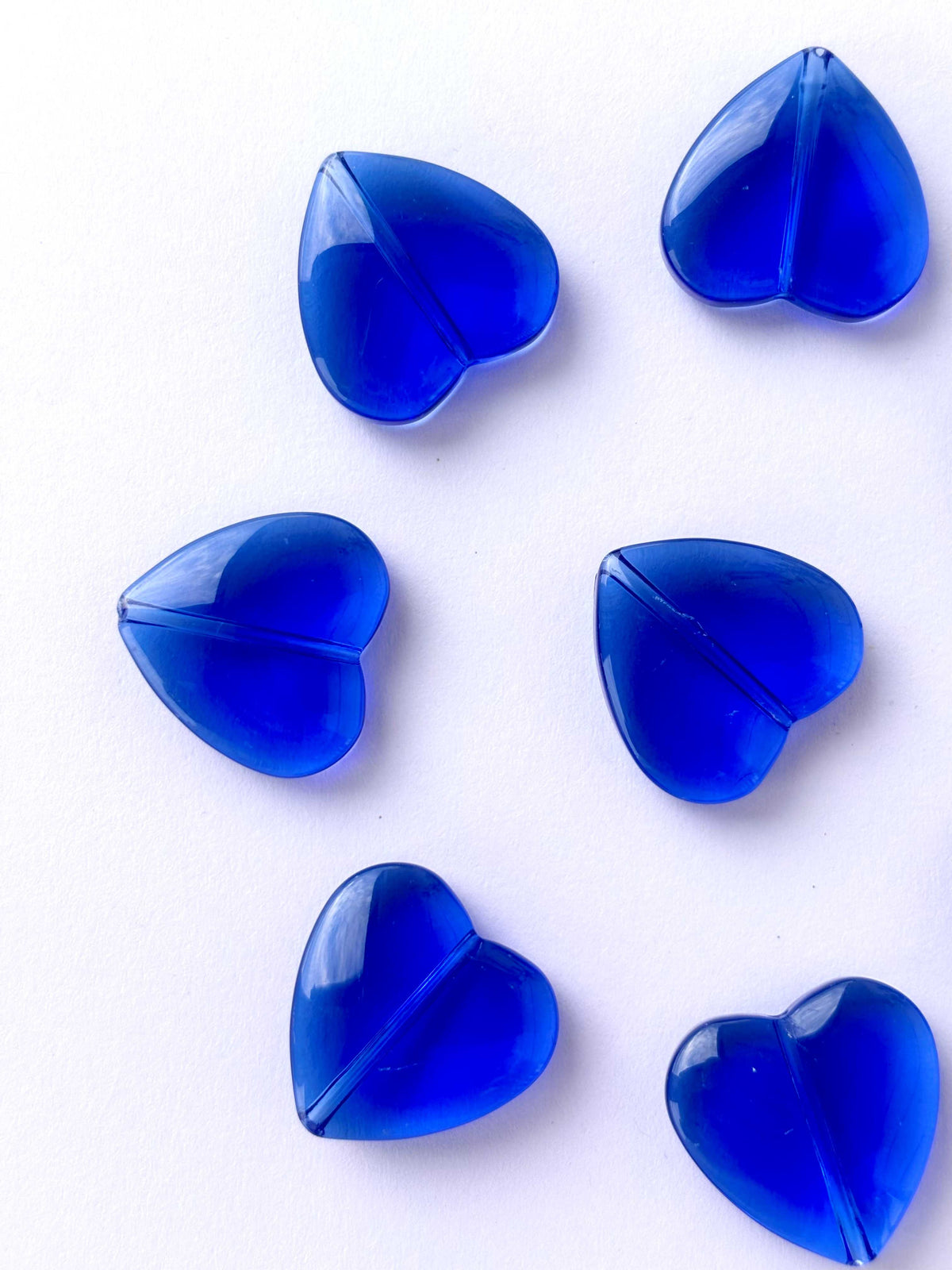Blue Glass Heart Beads For Jewelry Making