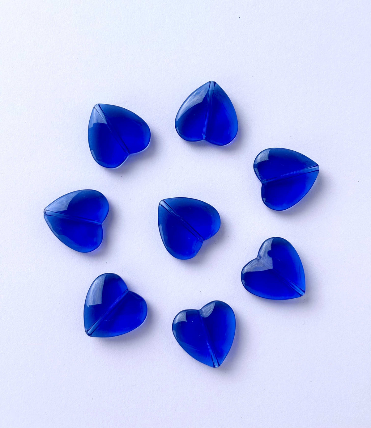 Blue Glass Heart Beads For Jewelry Making