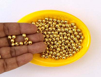Lightweight Golden CCB Round Beads 5MM