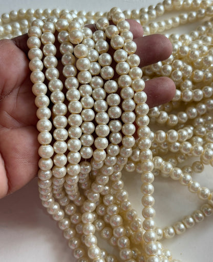 Cream Pearl Beads 6MM for Jewelry Making