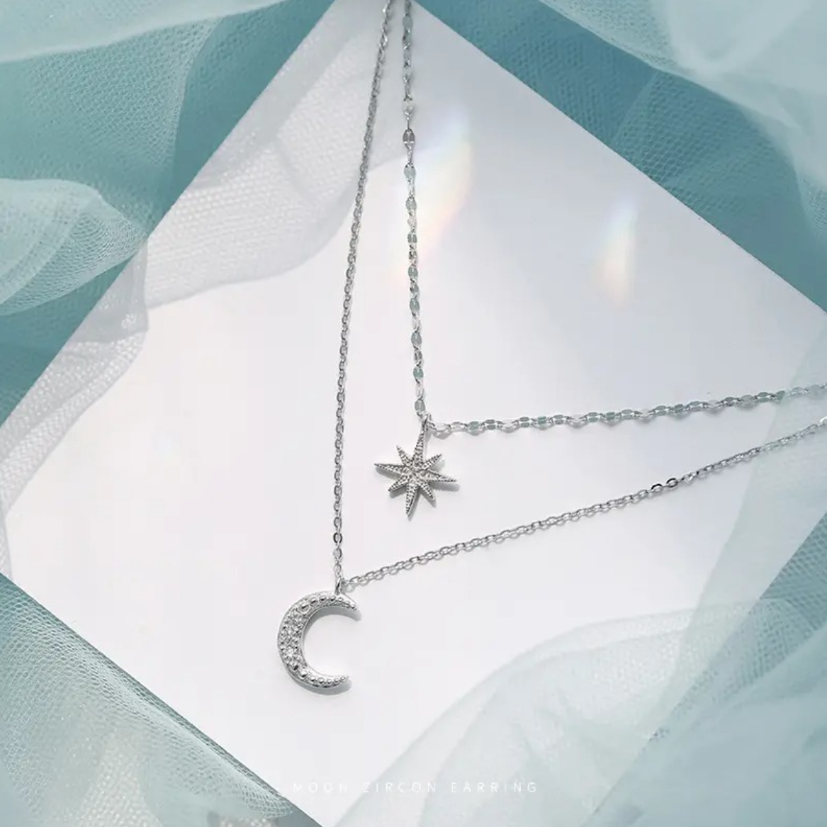 The Moon and Star Dual Chain Necklace