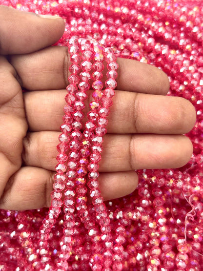 Blush Pink Crystal Rondelle Beads 4MM