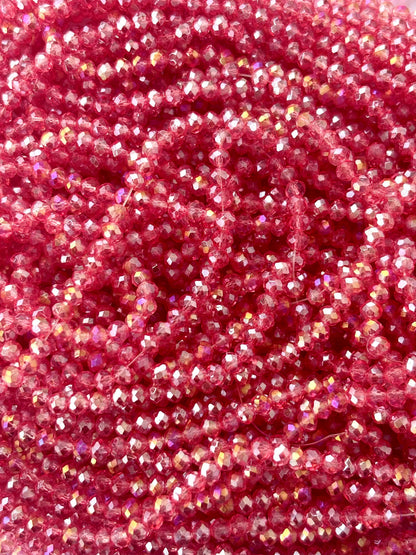Blush Pink Crystal Rondelle Beads 4MM