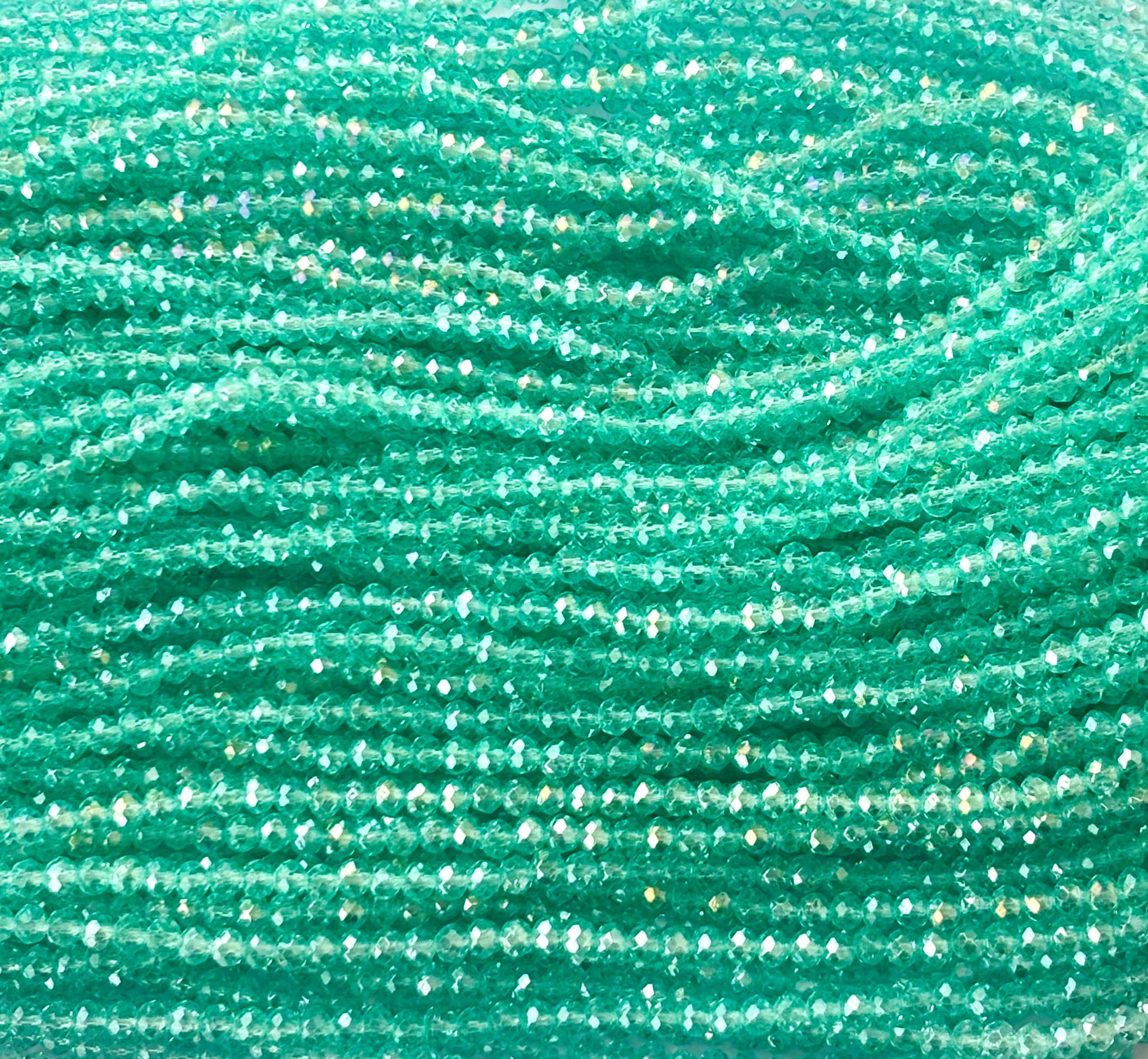 Mint Green Rondelle Crystal Beads 4MM