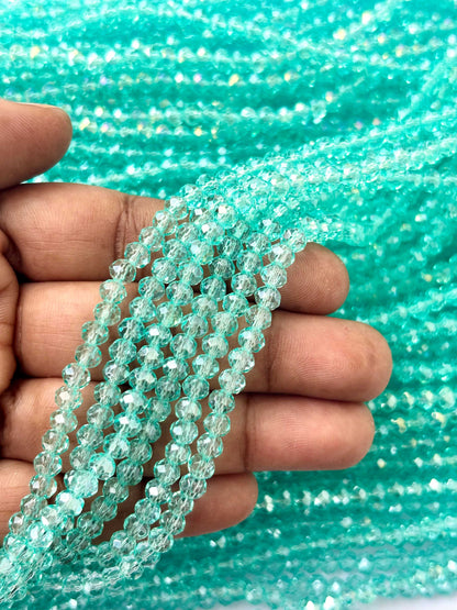 Mint Green Rondelle Crystal Beads 4MM