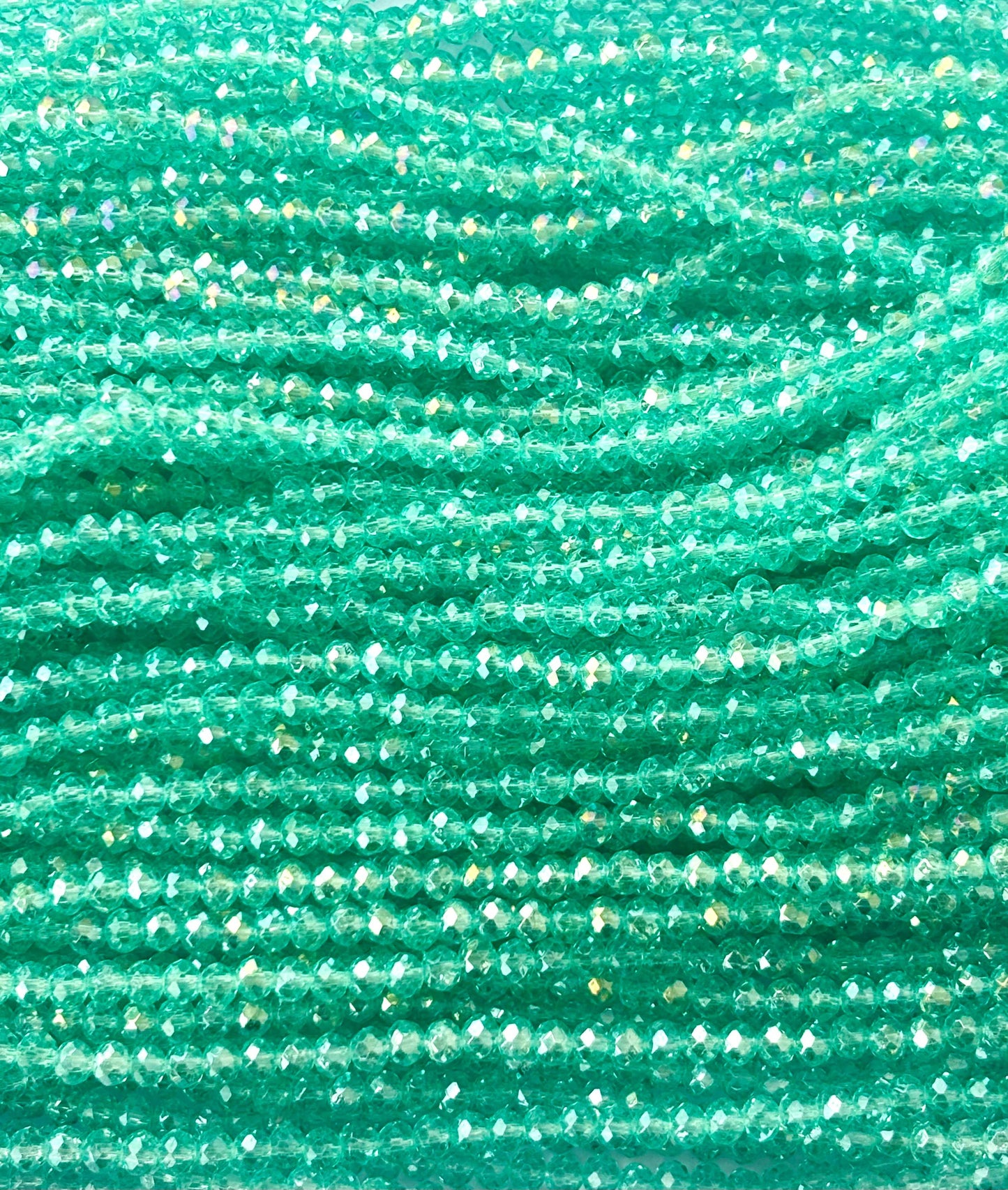 Mint Green Rondelle Crystal Beads 4MM