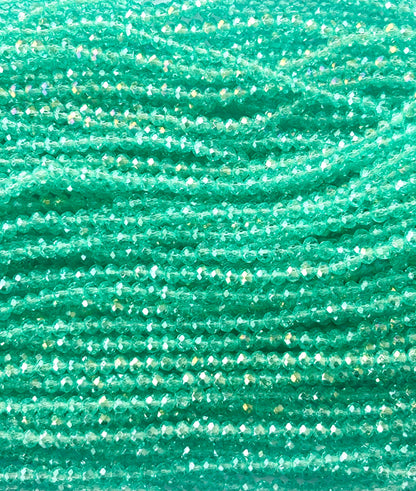Mint Green Rondelle Crystal Beads 4MM