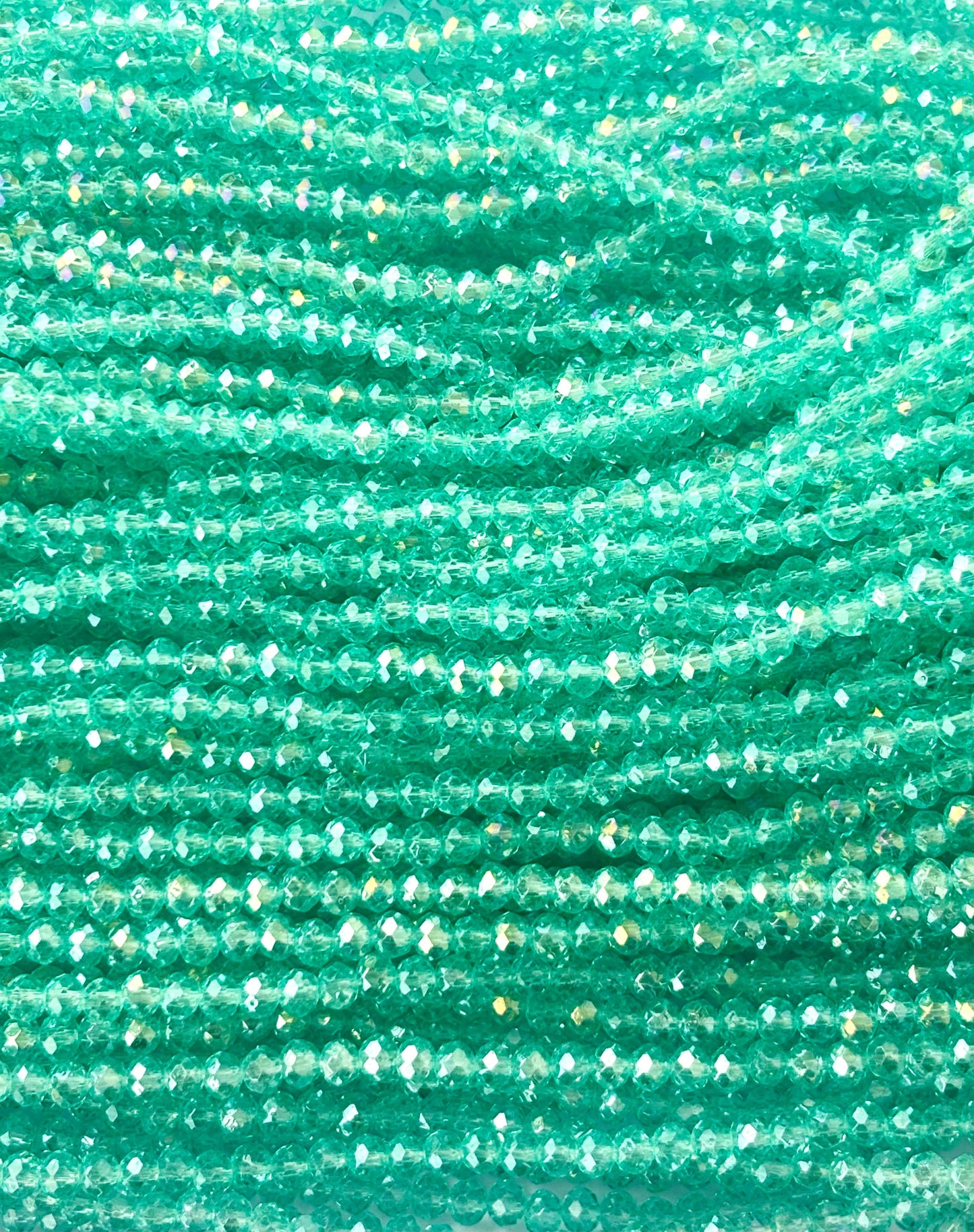 Mint Green Rondelle Crystal Beads 4MM