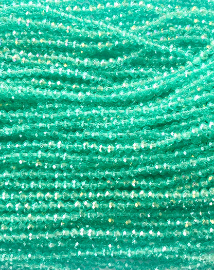 Mint Green Rondelle Crystal Beads 4MM