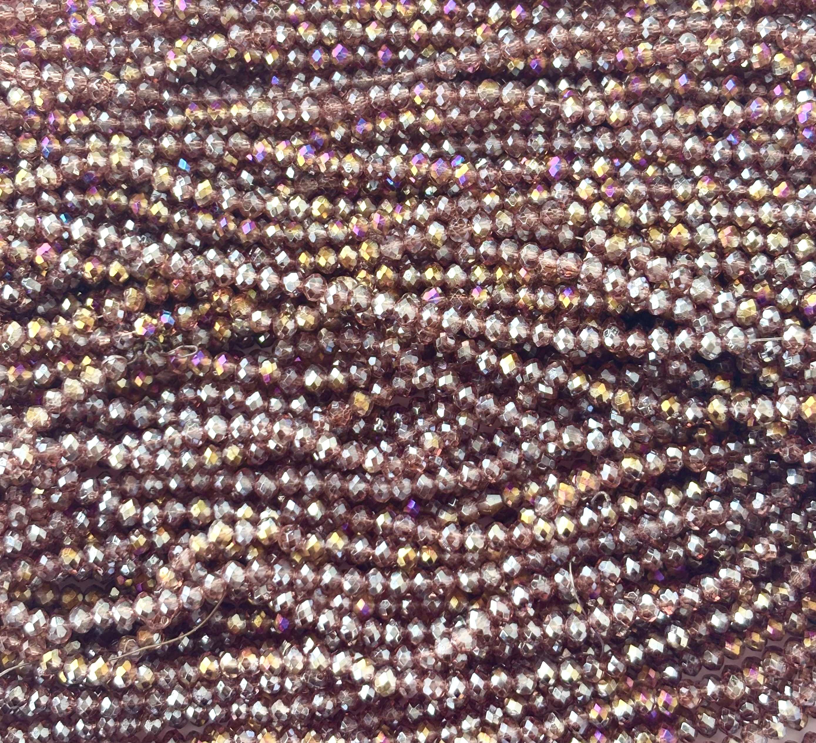 Metallic Bronze Rondelle Crystal Beads 4MM