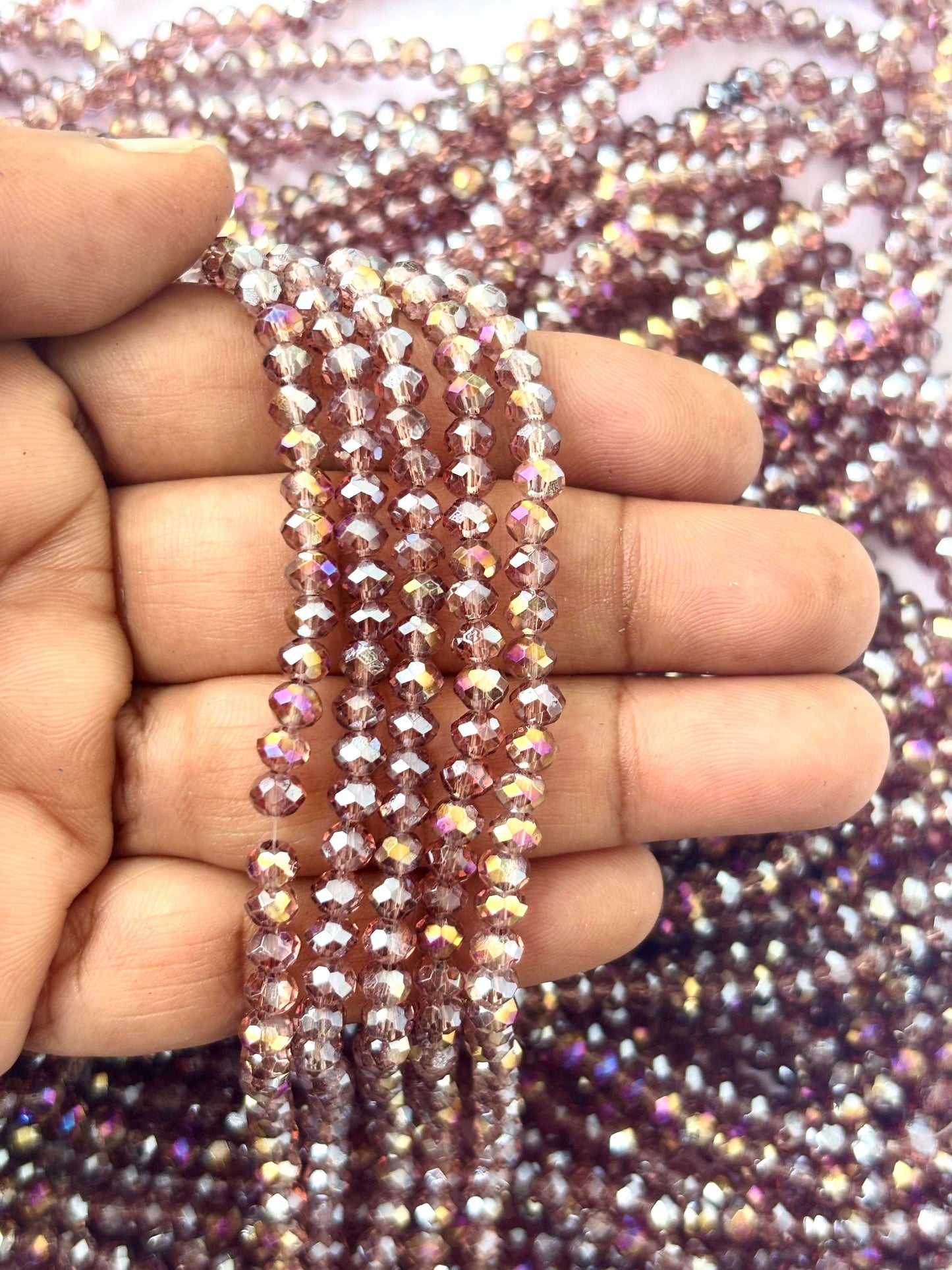 Metallic Bronze Rondelle Crystal Beads 4MM