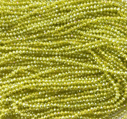 Lime Green Rondelle Crystal Beads 4MM