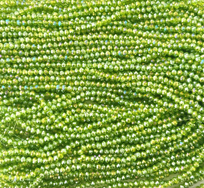 Peridot Green Rondelle Crystal Beads 4MM